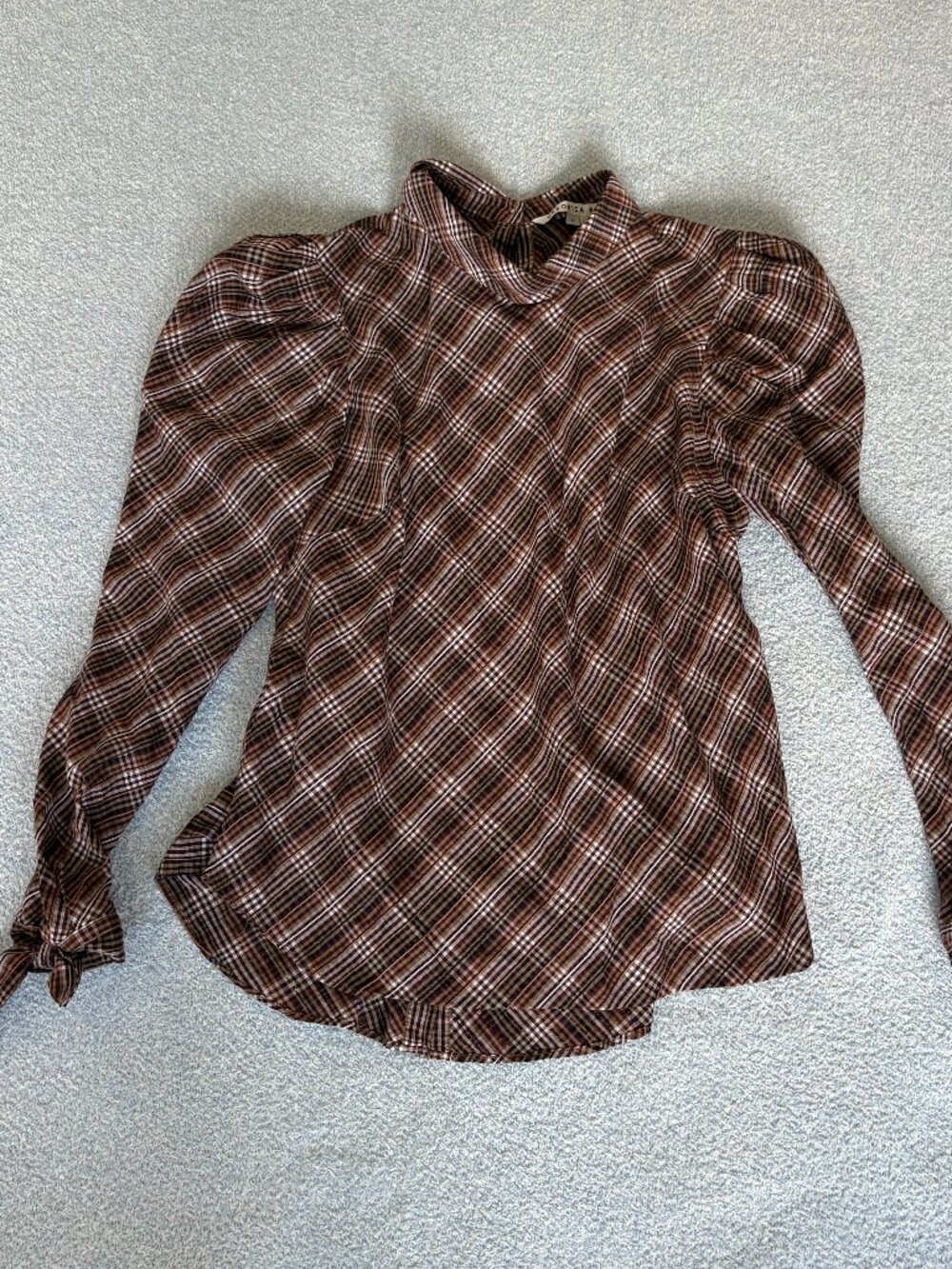 Veronica Beard Plaid Long Sleeve Top | Size 14 / L